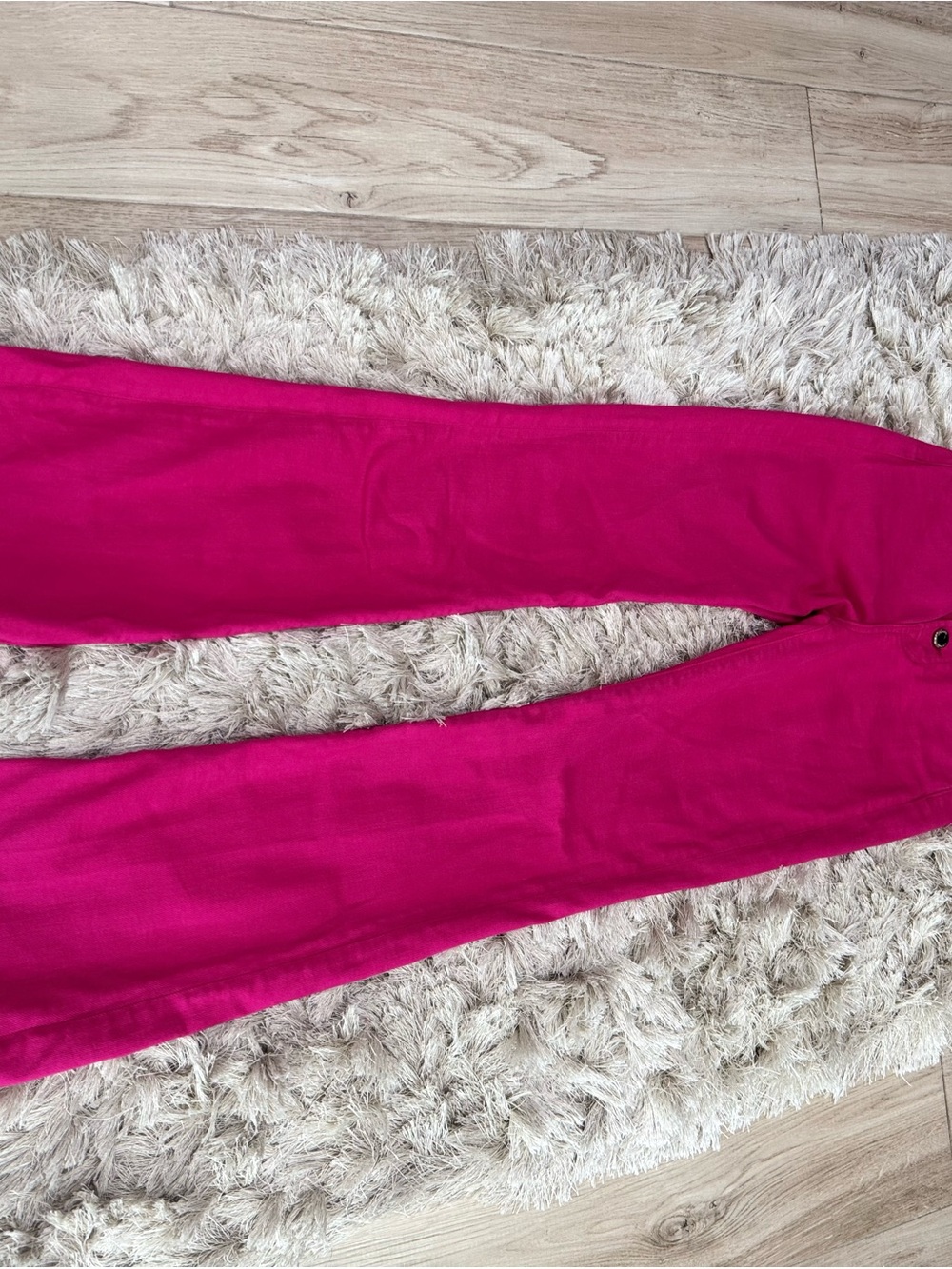 Uterqüe Bright Fuchsia Wide-Leg Jeans